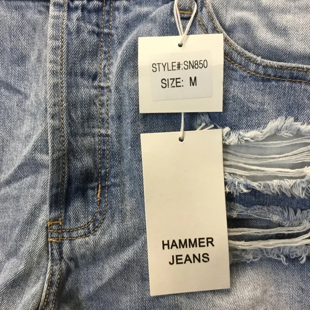 Hammer Jeans Los Angeles Distressed High Waisted Cut Off Jean Shorts - Picture 8 of 10